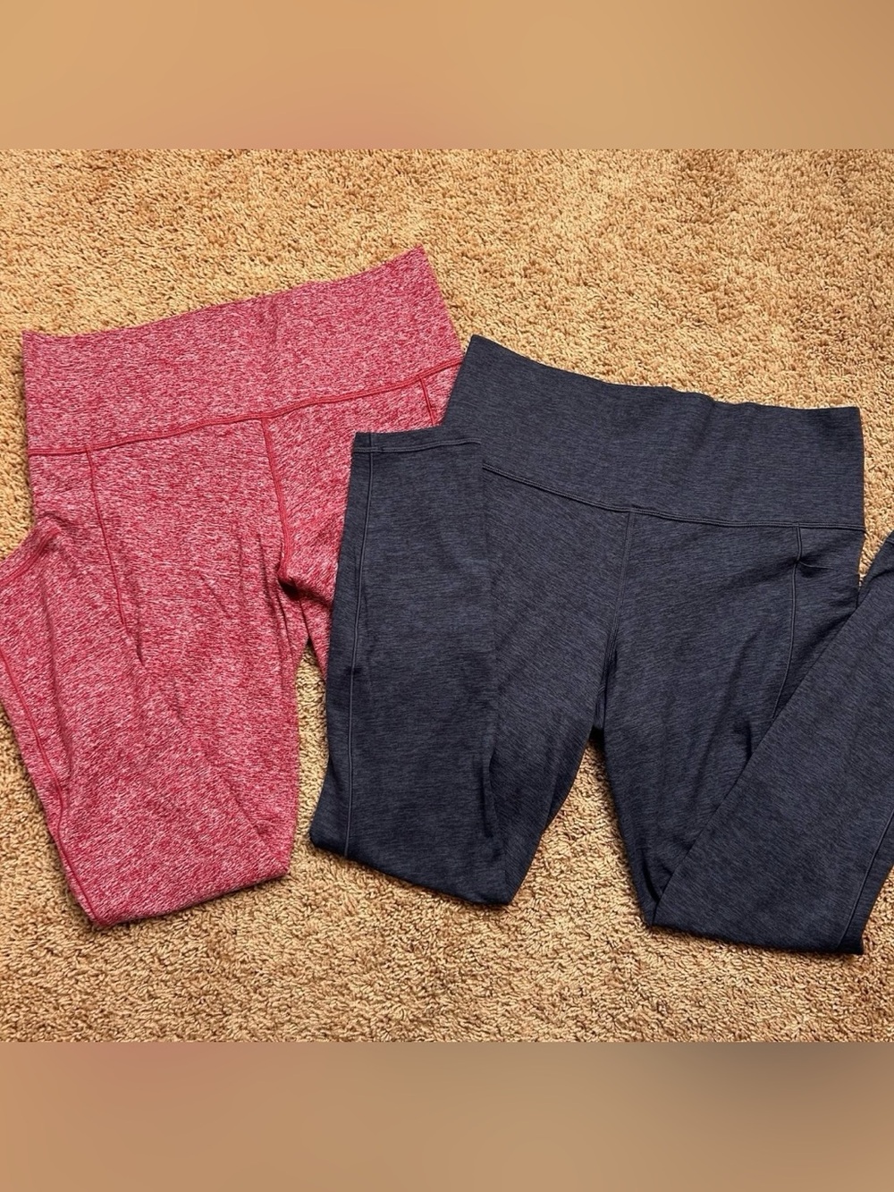 Athleta Salutation Stash II Textured Tights Large Thick Yoga Pilates lot of 2